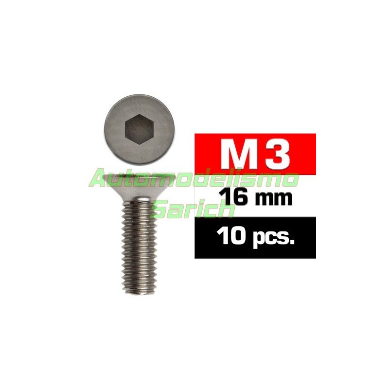 Tornillos avellanados 3x16mm (10u)