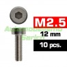 Tornillos cilíndricos 2'5x12mm (10u)