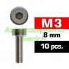 Tornillos cilíndricos 3x8mm (10u)