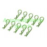 Clips de carrocería verdes (10unid.) Absima 1/10